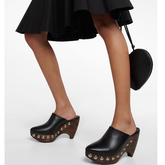 Alaia Le Sabot Black Studded Leather Clogs / Mules EU 40 US 10 - Picture 10 of 14